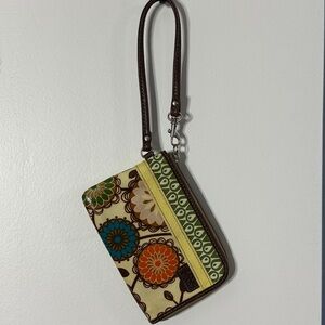 Fossil Key-per Floral Fabric Key Keeper Wristlet | Zip Card Pouch